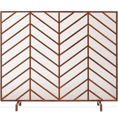 Best Choice Products 52x31in 3-Panel Iron Chevron Fireplace Screen, Spark Guard W/ Handles 11 Best Choice Products 52x31in 3-Panel Iron Chevron Fireplace Screen, Spark Guard W/ Handles - Image 9