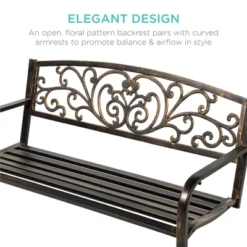 Best Choice Products 2-Person Metal Outdoor Porch Swing, Hanging Steel Patio Bench W/ Floral Accent - Bronze -Best Choice Products GUEST 4392920f a034 4cea 92ff 12dfcc01b01c