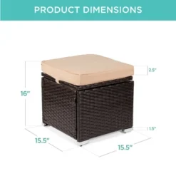 Best Choice Products Set Of 2 Wicker Ottomans, Multipurpose Furniture W/ Removable Cushions, Steel Frame -Best Choice Products GUEST 45cb82a5 c3f8 4a2d 85d7 3919ae8247ed
