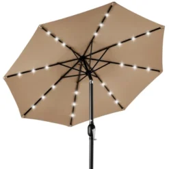 Best Choice Products 10ft Solar LED Lighted Patio Umbrella W/ Tilt Adjustment, UV-Resistant Fabric -Best Choice Products GUEST 462282aa 95ad 4052 9dcb e856f2501669
