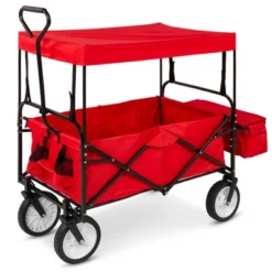 Best Choice Products Folding Utility Cargo Wagon Cart W/ Removable Canopy, Cup Holders -Best Choice Products GUEST 481ef458 0ee6 4a54 8505 1b3b9c45528a