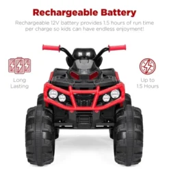 Best Choice Products 12V Kids Ride-On ATV Quad W/ Bluetooth, 3.7mph Max, Treaded Tires, LED Lights, Radio 15 Best Choice Products 12V Kids Ride-On ATV Quad W/ Bluetooth, 3.7mph Max, Treaded Tires, LED Lights, Radio -Best Choice Products GUEST 48c7d0e4 25dd 4039 bacb bc770ccb0be4