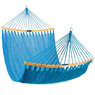 Best Choice Products 2-Person Woven Polyester Outdoor Caribbean Hammock W/ Curved Bamboo Spreader Bar 9 Best Choice Products 2-Person Woven Polyester Outdoor Caribbean Hammock W/ Curved Bamboo Spreader Bar - Image 7