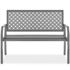 Best Choice Products Indoor Outdoor Steel Garden Bench W/ Geometric Backrest, Foot Levelers -Best Choice Products GUEST 4a57ddfe 0071 481c 8e49 6282d556c4f8