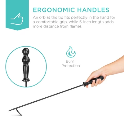 Best Choice Products 5-Piece Fireplace And Firepit Iron Tool Set W/ Tongs, Poker, Broom, Shovel, Stand 5 Best Choice Products 5-Piece Fireplace And Firepit Iron Tool Set W/ Tongs, Poker, Broom, Shovel, Stand - Image 3