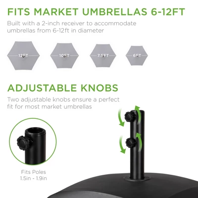 Best Choice Products Fillable Mobile Umbrella Base Heavy Duty Market Stand W/ 4 Wheels, 2 Locks, 123lb Capacity 7 Best Choice Products Fillable Mobile Umbrella Base Heavy Duty Market Stand W/ 4 Wheels, 2 Locks, 123lb Capacity - Image 5