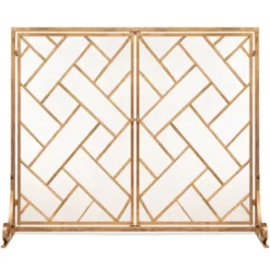 Best Choice Products 44x33in 2-Panel Handcrafted Wrought Iron Geometric Fireplace Screen W/ Magnetic Doors -Best Choice Products GUEST 4ee7f081 c475 42df 9d42 dfab0fdf62f6