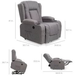 Best Choice Products Electric Power Lift Linen Recliner Massage Chair Furniture W/ USB Port, Heat, Cupholders -Best Choice Products GUEST 501de113 98bc 49c9 93a0 b5ba1edb1bb1