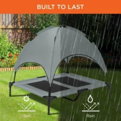 Best Choice Products 36in Outdoor Raised Mesh Cot Cooling Dog Pet Bed W/ Removable Canopy, Travel Bag -Best Choice Products GUEST 506521ce 23a4 4841 9146 6c6e6a1463f0