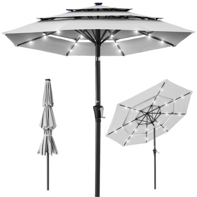 Best Choice Products 10ft 3-Tier Solar Patio Umbrella W/ 24 LED Lights, Tilt Adjustment, Easy Crank 13 Best Choice Products 10ft 3-Tier Solar Patio Umbrella W/ 24 LED Lights, Tilt Adjustment, Easy Crank - Image 11