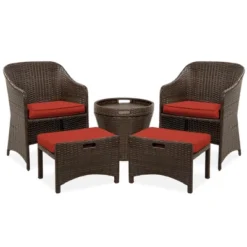 Best Choice Products 5-Piece Outdoor Wicker Patio Bistro Furniture Set W/ Storage Table, No Assembly -Best Choice Products GUEST 53ba901a 54a4 410b 8ef4 2cd02bde161e