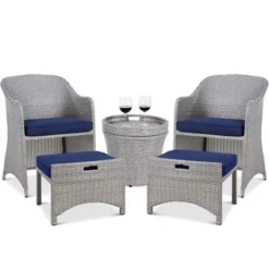 Best Choice Products 5-Piece Outdoor Wicker Patio Bistro Furniture Set W/ Storage Table, No Assembly -Best Choice Products GUEST 550ff749 c5af 4b0a 80e6 53fb9c827666
