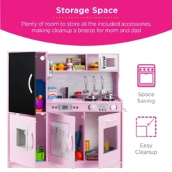Best Choice Products Pretend Play Kitchen Wooden Toy Set For Kids W/ Telephone, Utensils, Oven, Microwave -Best Choice Products GUEST 567959c7 7a8a 40d8 ab80 438a00c10920