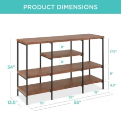 Best Choice Products 55in Industrial 4-Tier Console Table W/ Tall Shelves, Metal Frame -Best Choice Products GUEST 58302792 cea9 412b 8f65 59ace15f7fef