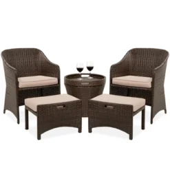 Best Choice Products 5-Piece Outdoor Wicker Patio Bistro Furniture Set W/ Storage Table, No Assembly -Best Choice Products GUEST 58d36c8e 2b2a 4f6c 8e3c a3ee219b9a7b