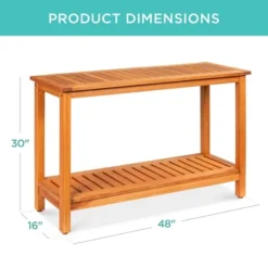 Best Choice Products 48in 2-Shelf Indoor Outdoor Wooden Console Table Multifunctional Buffet Bar Storage -Best Choice Products GUEST 59c87972 ba9e 42fc bdfc cfbe551bb5cf