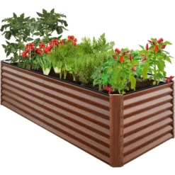 Best Choice Products 8x4x2ft Outdoor Metal Raised Garden Bed, Planter Box For Vegetables, Flowers, Herbs -Best Choice Products GUEST 5e4822fc 9ce6 47dc a4c5 2e465f865b64