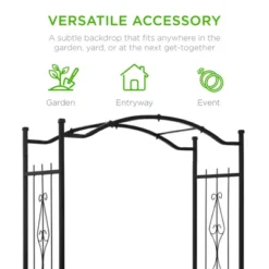 Best Choice Products 92in Steel Garden Arch Arbor Outdoor Trellis For Garden, Climbing Plants W/ Wire Lattice - Black -Best Choice Products GUEST 5eedbaf5 ba28 4eb8 a8b5 1ee7494bca35