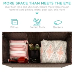 Best Choice Products 136 Gallon Large Deck Storage Box For Indoor Outdoor Furniture, Cushions, Pool Accessories - Brown -Best Choice Products GUEST 5f0b5c4f 718c 4c66 9ad8 c1963e482a21