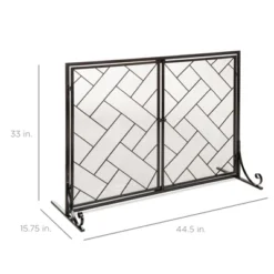 Best Choice Products 44x33in 2-Panel Handcrafted Wrought Iron Geometric Fireplace Screen W/ Magnetic Doors -Best Choice Products GUEST 60783a6a 738a 4272 8298 8e64b93a595e