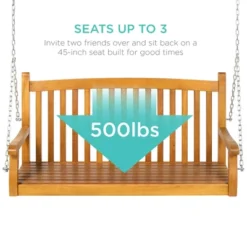 Best Choice Products 48in Wooden Curved Back Hanging Porch Swing Bench For Patio, Deck W/ Mounting Chains 12 Best Choice Products 48in Wooden Curved Back Hanging Porch Swing Bench For Patio, Deck W/ Mounting Chains -Best Choice Products GUEST 6082d786 244b 45d3 9af3 f92569b7ae75