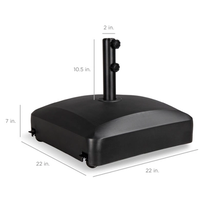 Best Choice Products Fillable Mobile Umbrella Base Heavy Duty Market Stand W/ 4 Wheels, 2 Locks, 123lb Capacity 8 Best Choice Products Fillable Mobile Umbrella Base Heavy Duty Market Stand W/ 4 Wheels, 2 Locks, 123lb Capacity - Image 6