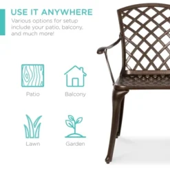 Best Choice Products 5-Piece All-Weather Cast Aluminum Patio Dining Set W/ Chairs, Umbrella Hole, Lattice Weave Design 11 Best Choice Products 5-Piece All-Weather Cast Aluminum Patio Dining Set W/ Chairs, Umbrella Hole, Lattice Weave Design -Best Choice Products GUEST 634a27bb c92c 45a7 90a2 ac296691f661