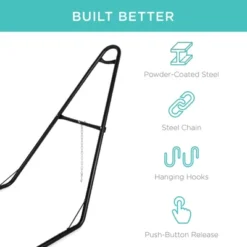 Best Choice Products Outdoor Adjustable Steel Hammock Stand For 9-14ft Hammocks W/ Hooks, Carrying Bag, 450lb Capacity -Best Choice Products GUEST 6434f6fc f94d 48f0 8992 6c0650b53be9