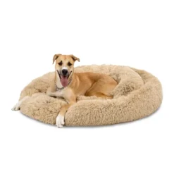 Best Choice Products Dog Bed Self-Warming Plush Shag Fur Donut Calming Pet Bed Cuddler - Brown -Best Choice Products GUEST 65e5a89d 92f0 45a4 81a1 beb416811e1e