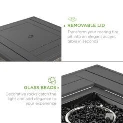 Best Choice Products 32in Fire Pit Table 50,000 BTU Outdoor Wicker Patio W/ Wind Guard, Glass Beads, Cover -Best Choice Products GUEST 65f429f4 f40c 48ce bc80 d362285d6179