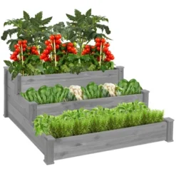 Best Choice Products 3-Tier Fir Wood Raised Garden Bed Planter For Plants, Vegetables, Outdoor Gardening -Best Choice Products GUEST 66a1462d 2ae4 4979 b0d2 68fa168913bd