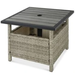 Best Choice Products Wicker Rattan Patio Side Table Outdoor Furniture For Garden, Pool, Deck W/ Umbrella Hole 17 Best Choice Products Wicker Rattan Patio Side Table Outdoor Furniture For Garden, Pool, Deck W/ Umbrella Hole -Best Choice Products GUEST 66ee8ad5 0632 4327 8e98 aa2113d7dfa4