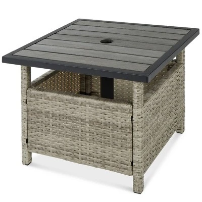 Best Choice Products Wicker Rattan Patio Side Table Outdoor Furniture For Garden, Pool, Deck W/ Umbrella Hole 10 Best Choice Products Wicker Rattan Patio Side Table Outdoor Furniture For Garden, Pool, Deck W/ Umbrella Hole - Image 8
