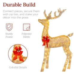 Best Choice Products 3-Piece Lighted Christmas Deer Set Outdoor Yard Decoration With 360 LED Lights, Stakes -Best Choice Products GUEST 67bdf723 f8f8 4bc6 ac5e cb496034d1cf