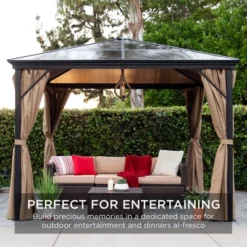 Best Choice Products 10x10ft Hardtop Gazebo, Outdoor Aluminum Canopy For Backyard, Garden W/ Side Curtains, Netting -Best Choice Products GUEST 690e8492 9fc2 41d7 a06d 23e6bad37661