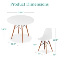 Best Choice Products 5-Piece Compact Mid-Century Modern Dining Set W/ 4 Chairs, Wooden Legs, Plastic Seats -Best Choice Products GUEST 69af5758 8263 43e9 8906 564f5652a965