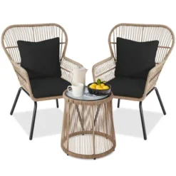 Best Choice Products 3-Piece Patio Conversation Bistro Set, Outdoor Wicker W/ 2 Chairs, Cushions, Side Table 21 Best Choice Products 3-Piece Patio Conversation Bistro Set, Outdoor Wicker W/ 2 Chairs, Cushions, Side Table -Best Choice Products GUEST 69ff18ec 31c9 4e90 8e2b 02f6847831be