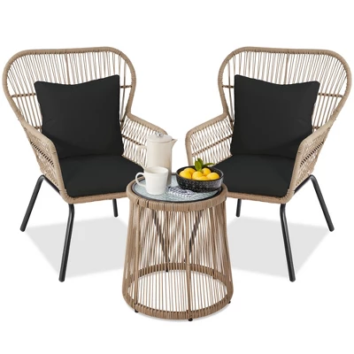 Best Choice Products 3-Piece Patio Conversation Bistro Set, Outdoor Wicker W/ 2 Chairs, Cushions, Side Table 12 Best Choice Products 3-Piece Patio Conversation Bistro Set, Outdoor Wicker W/ 2 Chairs, Cushions, Side Table - Image 10