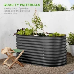 Best Choice Products 63in Oval Metal Raised Garden Bed, Customizable Outdoor Planter For Gardening, Plants -Best Choice Products GUEST 6b662c3c 3439 4c37 a5bf 9b1353ff4881