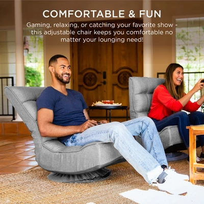 Best Choice Products Folding Floor Gaming Chair For Home, Office W/ 360-Degree Swivel, 4 Adjustable Positions 4 Best Choice Products Folding Floor Gaming Chair For Home, Office W/ 360-Degree Swivel, 4 Adjustable Positions - Image 2