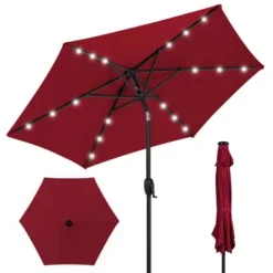 Best Choice Products 7.5ft Outdoor Solar Patio Umbrella For Deck, Pool W/ Tilt, Crank, LED Lights -Best Choice Products GUEST 6eb16472 d17a 4fa0 a920 877216059794