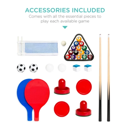 Best Choice Products 4-in-1 Multi Game Table, Childrens Arcade Set W/ Pool Billiards, Air Hockey, Foosball 7 Best Choice Products 4-in-1 Multi Game Table, Childrens Arcade Set W/ Pool Billiards, Air Hockey, Foosball - Image 5