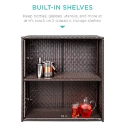 Best Choice Products 3-Piece All-Weather Wicker Bar Table Set For Patio, Backyard W/ 2 Stools, Glass Tabletop - Brown 11 Best Choice Products 3-Piece All-Weather Wicker Bar Table Set For Patio, Backyard W/ 2 Stools, Glass Tabletop - Brown -Best Choice Products GUEST 70bfb54f faa0 4ccd 9d74 ed52bb7a94f3