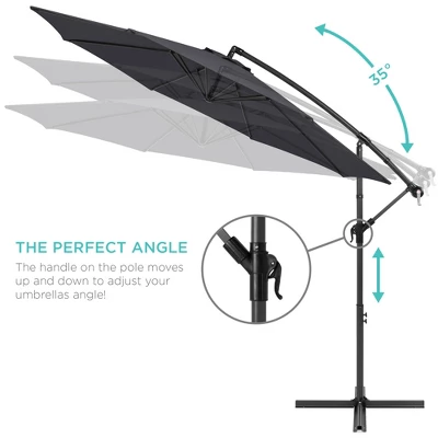 Best Choice Products 10ft Offset Hanging Outdoor Market Patio Umbrella W/ Easy Tilt Adjustment 5 Best Choice Products 10ft Offset Hanging Outdoor Market Patio Umbrella W/ Easy Tilt Adjustment - Image 3