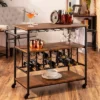 Best Choice Products 45in Industrial Wood Shelf Bar & Wine Storage Service Cart W/ Bottle & Glass Racks, Locking Wheels -Best Choice Products GUEST 73dd792e dfc7 4651 b272 5273c03aaef3