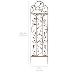 Best Choice Products 60x15in Iron Arched Garden Trellis Fence Panel W/ Branches, Birds For Climbing Plants - Bronze -Best Choice Products GUEST 75131547 8350 492f bc03 f05b9e0b3509