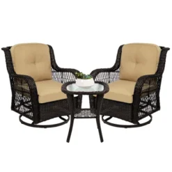 Best Choice Products 3-Piece Patio Wicker Bistro Furniture Set W/ 2 Cushioned Swivel Rocking Chairs, Side Table 18 Best Choice Products 3-Piece Patio Wicker Bistro Furniture Set W/ 2 Cushioned Swivel Rocking Chairs, Side Table -Best Choice Products GUEST 75b345cd c672 49e7 b9cb 87bbed49d094