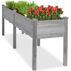 Best Choice Products 72x23x30in Raised Garden Bed, Elevated Wood Planter Box For Patio W/ Divider Panel -Best Choice Products GUEST 77eb29eb a3a5 43ab b35e 54c85070cde9