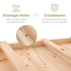 Best Choice Products Raised Garden Bed 48x23x32in Wood Mobile Elevated Planter W/ Wheel Locks, Shelf, Liner -Best Choice Products GUEST 7803d1e6 7974 4ac5 b8bf dff39ca380d2