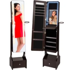 Best Choice Products Full Length LED Mirrored Jewelry Storage Organizer Cabinet W/ Interior & Exterior Lights -Best Choice Products GUEST 7925fc77 4f02 4bce 97a2 58b01fcd5066